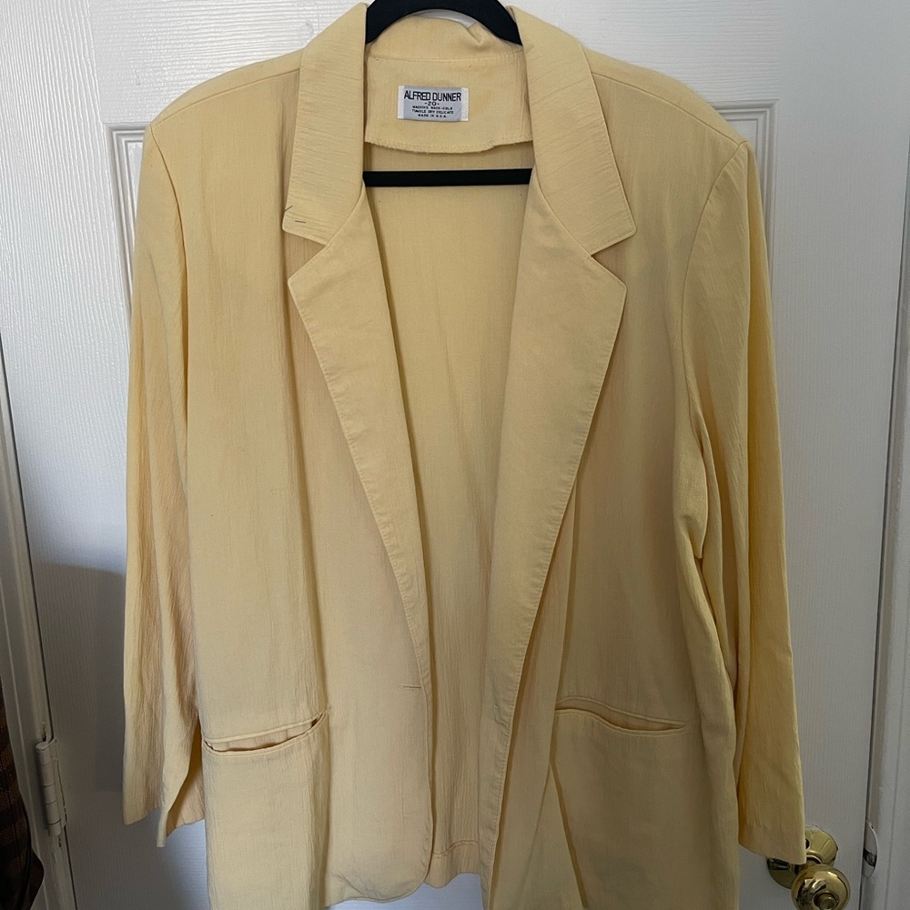 yellow linen blazer